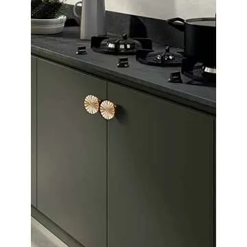 AOBITE 6 Pack Gold Cabinet knobs Kitchen Cabinet Pulls with Vintage Cupboard Drawers Hardware Dresser Drawer Handles Kitchen Cabinet Handles (Single Hole, 6 Pack, Brushed Gold)