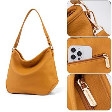 Montana West Soft Hobo Bags for Women Purses and Handbags Top Handle Shoulder Bags with Adjustable Guitar Strap MWC-085BYL