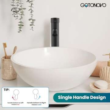 gotonovo Matte Black Bathroom Vessel Sink Faucet