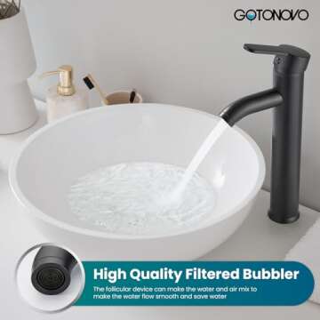 gotonovo Matte Black Bathroom Vessel Sink Faucet