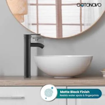 gotonovo Matte Black Bathroom Vessel Sink Faucet