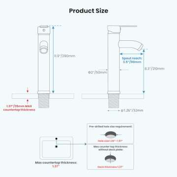 gotonovo Matte Black Bathroom Vessel Sink Faucet