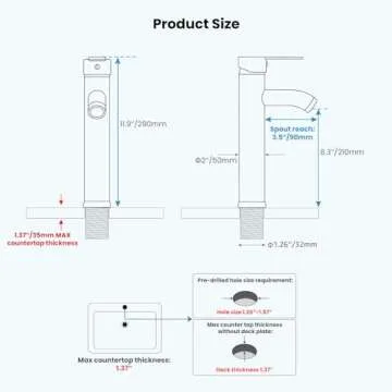 gotonovo Matte Black Bathroom Vessel Sink Faucet