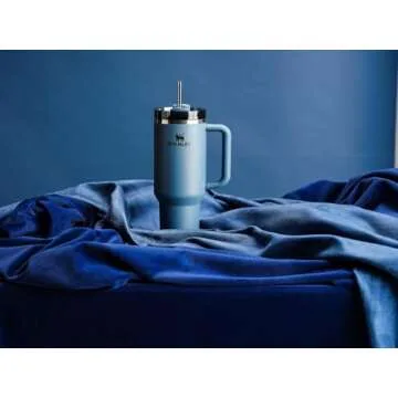 Stanley Quencher H2.0 Tumbler with Handle and Straw 40 oz | Flowstate 3-Position Lid | Cup Holder Compatible for Travel | Insulated Stainless Steel Cup | BPA-Free | Blue Spruce