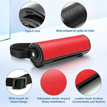 AOWOSA Car Fan for Car Seat USB Fan Car Headrest Cooling Fan with 3 Speed Quiet Brushless Motor Adjustable Strap Portable Fan for Car Vehicle, Van, Truck, SUV, RV