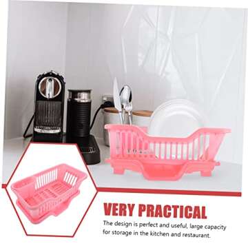 HAKIDZEL 1 Set Kitchen Shelf Dish Drain Sink Sponge Holder Dish Rack Small Dish Drying Rack Plastic Cutlery Stainless Steel Tray Household Draining Rack Dish Plate Basket Storage Basket Abs