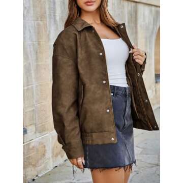 Tankaneo Womens Trendy Oversized Leather Jacket 2025