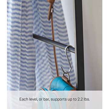 Yamazaki Home Leaning Ladder Rack, Space Saving Steel One Size Black