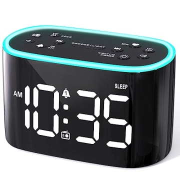 Odokee Loud Alarm Clock Radio for Heavy Sleepers, 7 Color Night Light, Easy to Set, 0-100% Dimmer, 3...