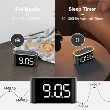Odokee Loud Alarm Clock Radio with Night Light Feature