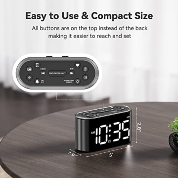 Odokee Loud Alarm Clock Radio with Night Light Feature