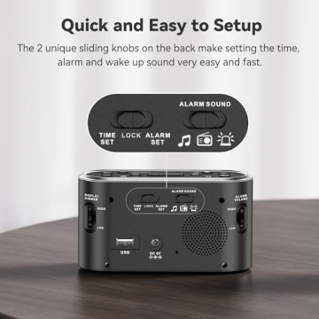 Odokee Loud Alarm Clock Radio with Night Light Feature