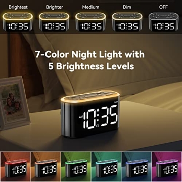 Odokee Loud Alarm Clock Radio with Night Light Feature