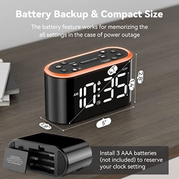 Odokee Loud Alarm Clock Radio with Night Light Feature