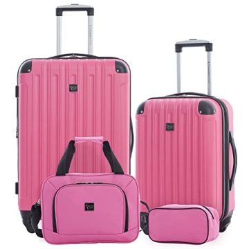 Travelers Club Midtown Hardside Luggage Travel Bubble Gum 4-Piece Set