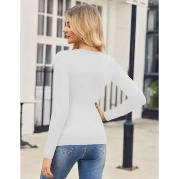 Stylish Zeagoo Women's Long Sleeve Shirts | V-Neck Tops