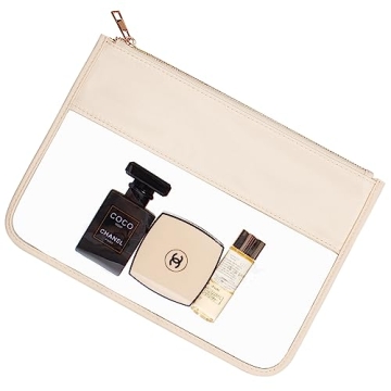 LETGO Clear Makeup Bag Pouch for Travel with Zipper, Clear Cosmetic Bag for Women Waterproof Snacks ...