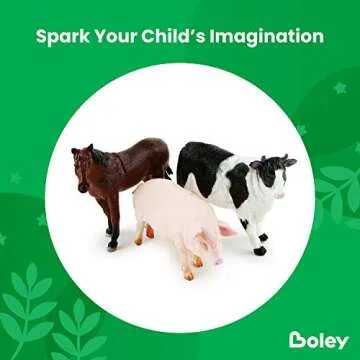Boley Farm Animal Figures - 12 Pack Realistic Plastic Animal Toys for Kids Ages 3 and Up