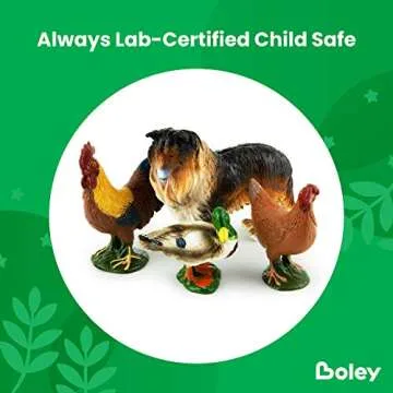 Boley Farm Animal Figures - 12 Pack Realistic Plastic Animal Toys for Kids Ages 3 and Up