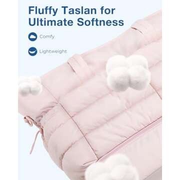 BAGSMART Large Travel Duffel Bag with Shoe Compartment, Puffer Carry-On Gym Weekender Bag for Women, Pink