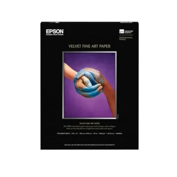 Epson Velvet Fine Art Paper (8.5x11 Inches, 20 Sheets) Quality White