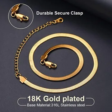 Gold Flat Chain Choker Necklace for Stylish Women