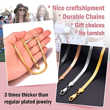 Gold Flat Chain Choker Necklace for Stylish Women