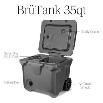 BrüMate BrüTank 35qt Wheeled Hard Cooler with Built-in Drink Dispenser Tank and Tap | Perfect for ...