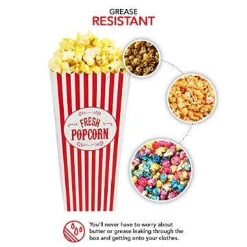 Classic Red & White Popcorn Boxes - 25 Pack - 46 oz