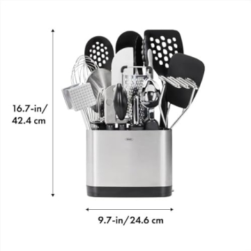 OXO Good Grips 15-Piece Everyday Kitchen Utensil Set, Silver