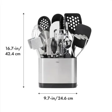 OXO Good Grips 15-Piece Everyday Kitchen Utensil Set, Silver