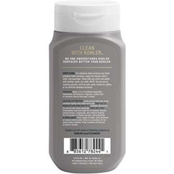 Kohler K-23729-NA Stainless Steel Cleaner, 8 FL Oz