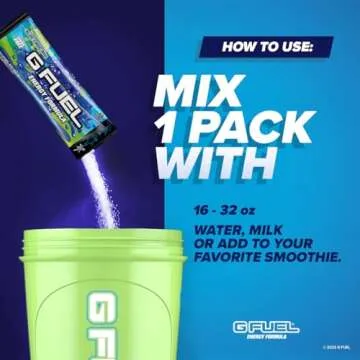 G Fuel FaZe Rug Energy Powder Packets, Sugar Free, Clean Caffeine Focus Supplement, Water Mix, Sour Blue Raspberry Flavor, Focus Amino, Vitamin + Antioxidants Blend - 6 Stick Pack, 0.25 oz