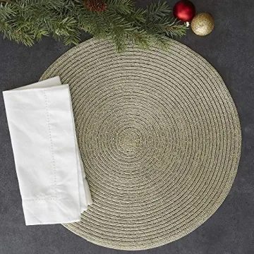 Elegant DII Metallic Round Placemats Set for Stylish Dining