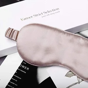 Silk Sleep Mask Light Blocking Luxury 100% Mulberry 19mm Silk Eye Mask Eye Cover Blindfold Ultra Soft Light & Comfy Anti Aging Skin Care with Travel Bag Gift Package