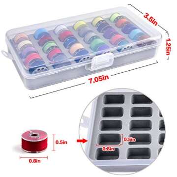Bobbin Holder Storage Case Sewing Box Thread Organizer Holds 60pcs Bobbins for Brother Sewing Machin...