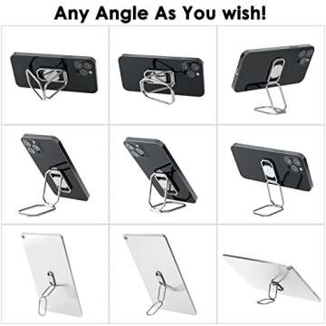 Phone Ring Holder Finger Kickstand, Upgraded 360° Rotation Metal Phone Grip for Magnetic Car Mount Foldable Cell Phone Stand Compatible with Most Smartphones