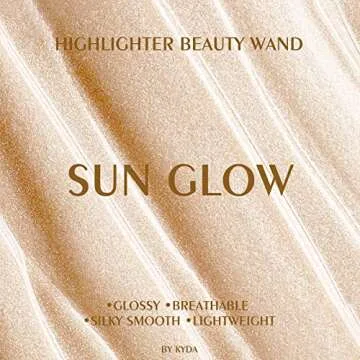 KYDA Highlighter Beauty Wand, Face Illuminator with Cushion Applicator, Natural Glossy Finish, Silky Smooth Cream, Face Highlighter Bronzer Makeup, Lightweight Blendable-Sun Glow