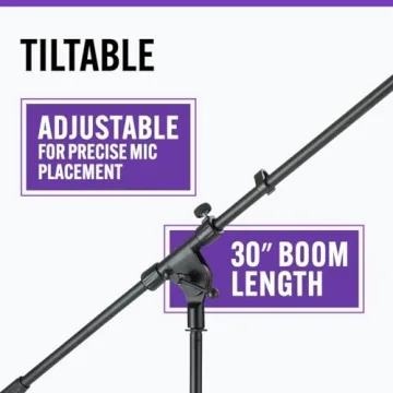 Durable OnStage MS7701B Microphone Boom Stand for Musicians
