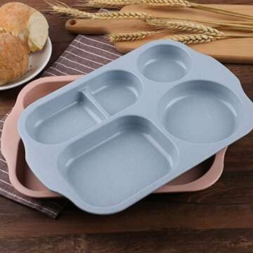 Cheeren Plastic Divided Plates Set for Meals & Camping