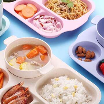 Cheeren Plastic Divided Plates Set for Meals & Camping