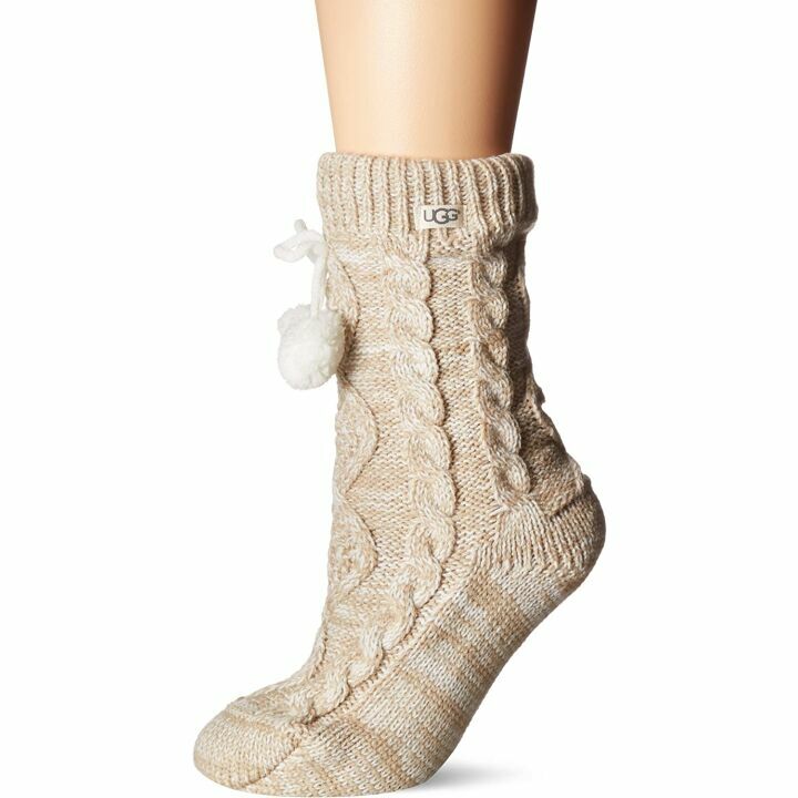 Warm UGG Women's Pom Pom Fleece Crew Socks