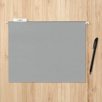 Amazon Basics Gray Hanging File Folders, 25-Pack