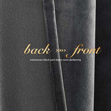 NICETOWN Grey Luxury Velvet Curtain Panels, Home Decoration Window Treatments for Living Room/Bedroom/Home Theatre (2 Panel Per Pack, 96 inches Long)