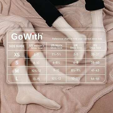 GoWith 5 Pairs Unisex Natural 97% Cotton Crew Socks, Comfy Cozy Breathable Seamless Casual Socks for...