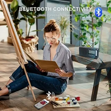 Oncheer Portable Bluetooth Solar Radio with LED Light