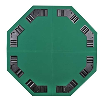 Smartxchoices 48" Poker Table Top + 500 Poker Chip Set Bundle Folding 8 Player Table Topper with Cup Holders Dice Style Casino Poker Chips w/Aluminum Case for Texas Holdem Blackjack Gambling
