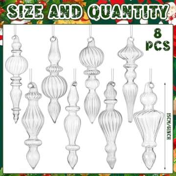 Mifoci 8 Pcs Mercury Glass Christmas Ornaments for Decor