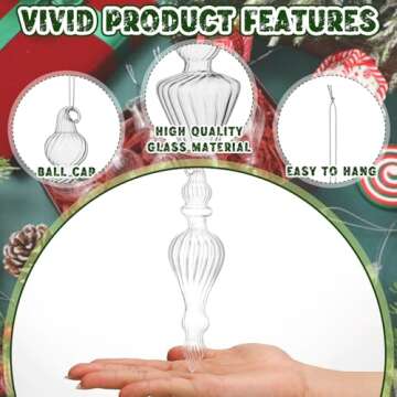 Mifoci 8 Pcs Mercury Glass Christmas Ornaments for Decor