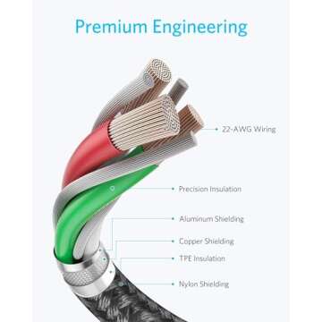 Anker USB C to USB C Cable, Type C 60W Fast Charging Cable (6FT, 5Pack) for iPhone 16 Series, iPad Mini 6 and More (USB 2.0, Black)